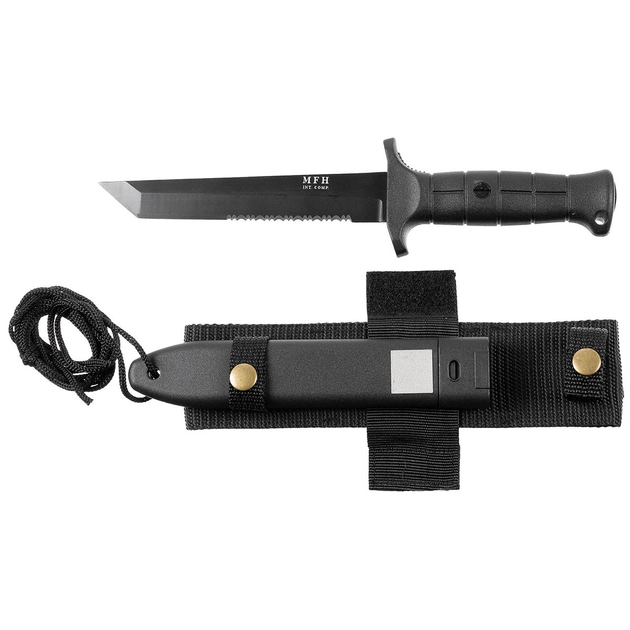 Нож боевой пластиковая рукоятка с ножнами MFH Германия - изображение 1