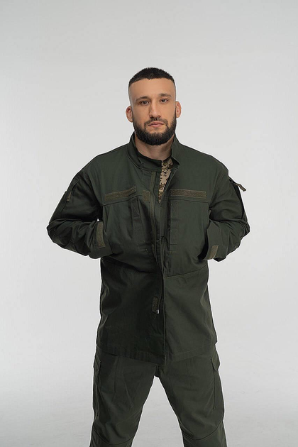 Тактическая военная форма комплект костюм, ( Куртка + Штаны ), Камуфляж " Олива ", Размер: L - изображение 1