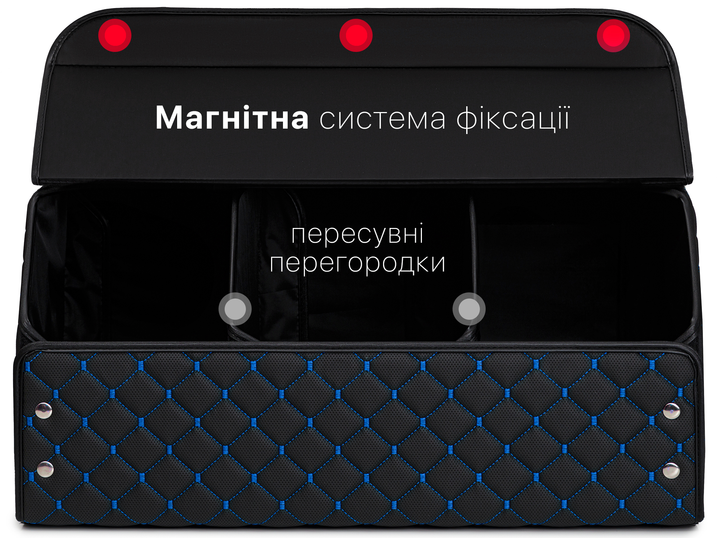 Автомобильный органайзер (саквояж) в багажник Mazda/Мазда синий-черный размер L с премиум экокожи 0136L - изображение 2