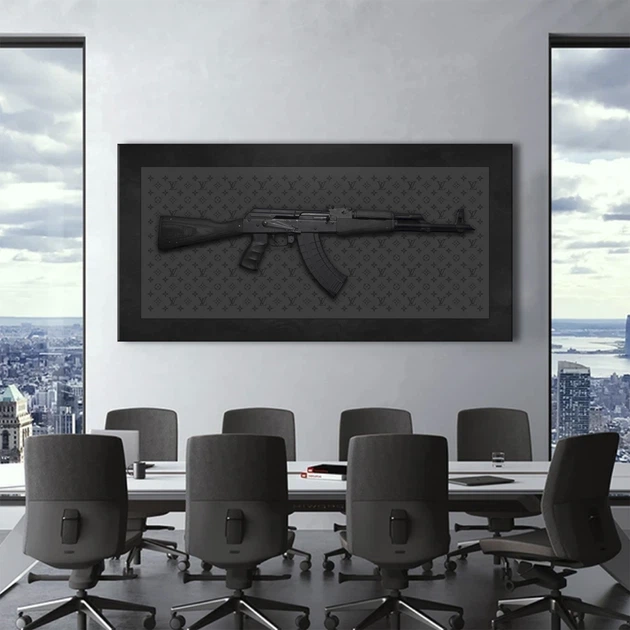 Картина Холстович AK-47 30х60 см. Картина для офісу, вітальні, спальні, інтер'єру, подарунок чоловікові на день народження - Фото 4 Картина Холстович AK-47 30х60 см. Картина для офісу, вітальні, спальні, інтер'єру, подарунок чоловікові на день народження - зображення 4