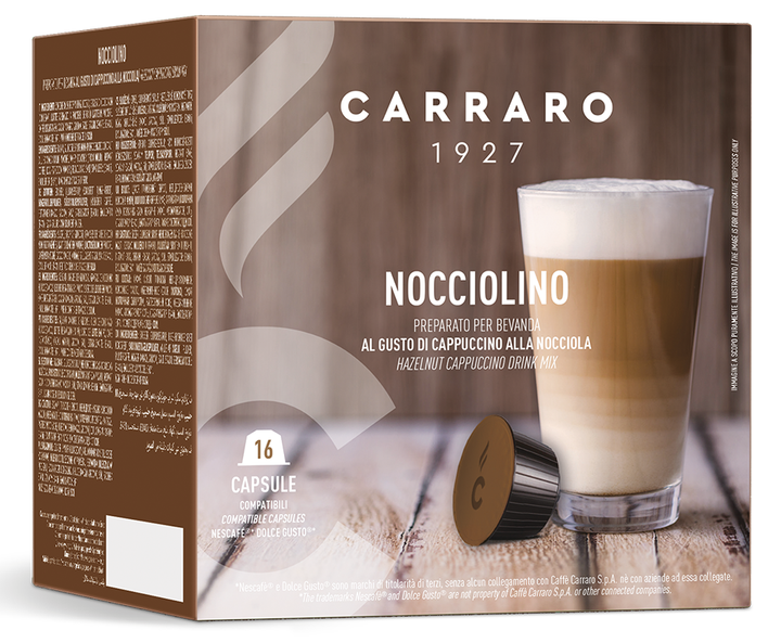 Кава в капсулах Carraro Dolce Gusto Nocciolino - Фото 1 Кава в капсулах Carraro Dolce Gusto Nocciolino - изображение 1
