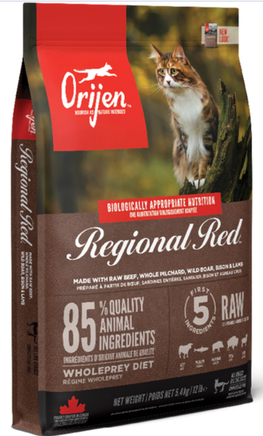 Сухой корм Orijen Regional Red Cat для котов со вкусом мяса и рыбы 5.4 кг (o28254) (64992282547) - Фото 1 Сухой корм Orijen Regional Red Cat для котов со вкусом мяса и рыбы 5.4 кг (o28254) (64992282547) - изображение 1