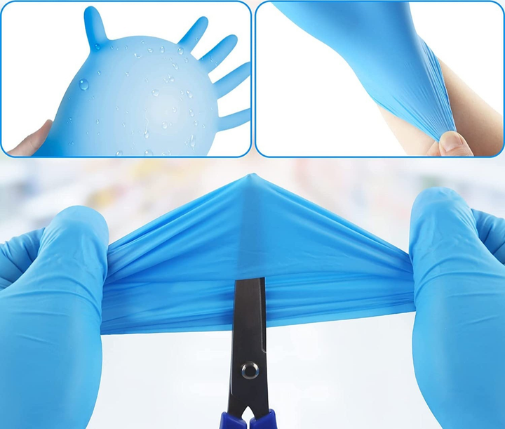 Рукавички нітрилові Medicom SafeTouch® Slim Blue текстуровані без пудри блакитні розмір XS (4,2 г.) - зображення 2
