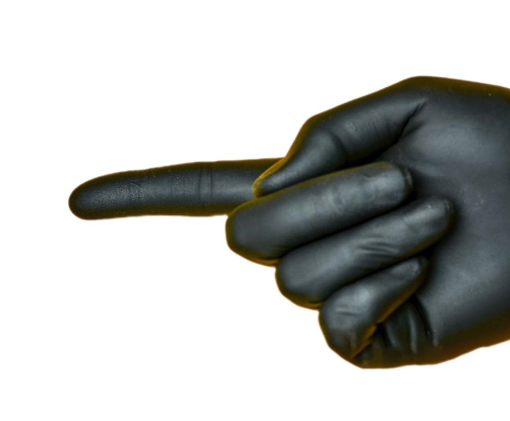 Нітрилові рукавички Medicom SafeTouch® Black (5 грам) без пудри текстуровані розмір S 100 шт. Чорні - зображення 2