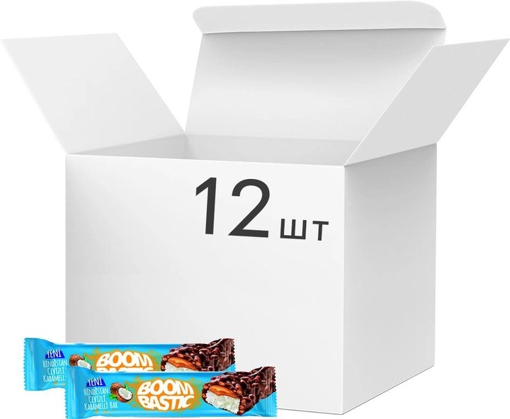 Акция на Упаковка батончиків Boombastic з кокосом карамеллю і хрустким рисом в молочному шоколаді 35 г x 12 шт от Rozetka