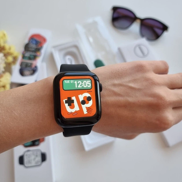 Z32 Pro Black + Multicolored Smart Watch Series 6 Розумний смарт годинник голосовий виклик, температура тіла, 2 ремінці в комплекті - зображення 4