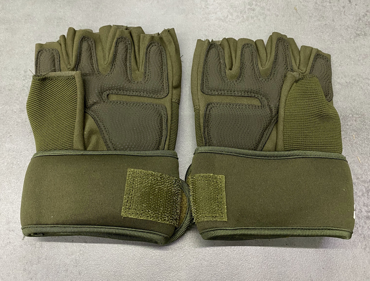 Перчатки тактические Безпальцеві Schiek, США, цвет оливковой, размер M - изображение 2