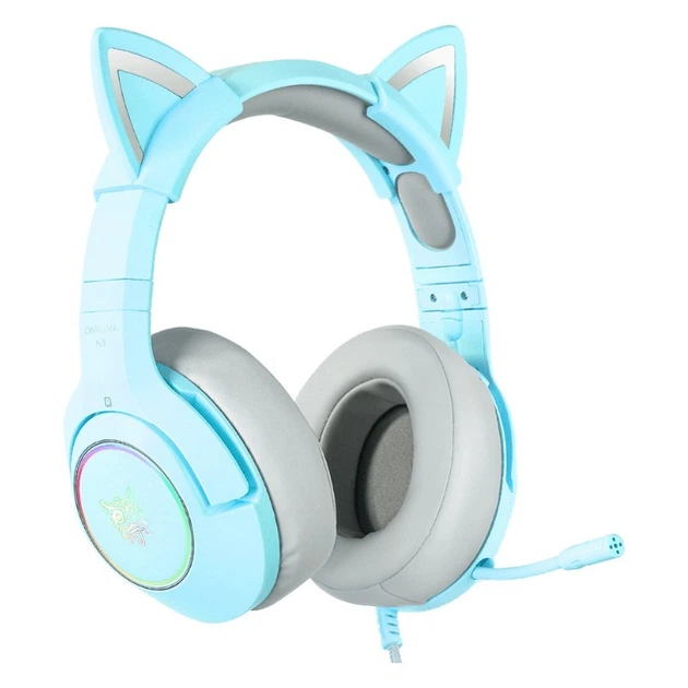 Игровые наушники Onikuma K9 с микрофоном и LED RGB подсветкой кошачьи ушки проводные Green - Фото 2 Игровые наушники Onikuma K9 с микрофоном и LED RGB подсветкой кошачьи ушки проводные Green - изображение 2