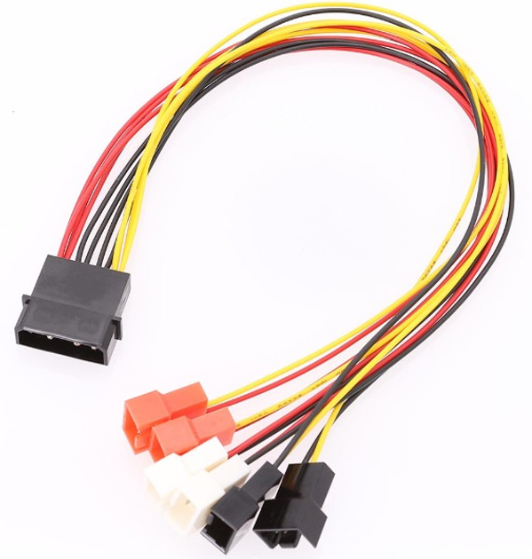 Переходник для кулера MOLEX -> 6шт 3/4 30 см фанхаб pin hub CASE FAN ...