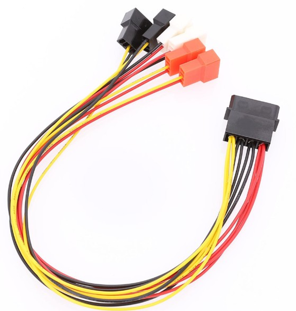 Переходник для кулера MOLEX -> 6шт 3/4 30 см фанхаб pin hub CASE FAN ...