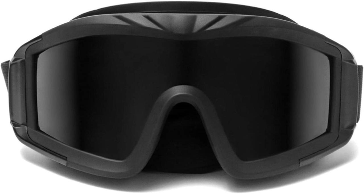 Військові тактична маска-окуляри ( Армійські Чорні) змінними лінзами - зображення 1