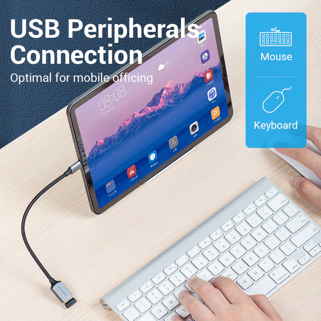 Кабель Vention USB Type-C - OTG USB3.0 AF, 0.15 m, Black (CCXHB) - Фото 7 Кабель Vention USB Type-C - OTG USB3.0 AF, 0.15 m, Black (CCXHB) - зображення 7