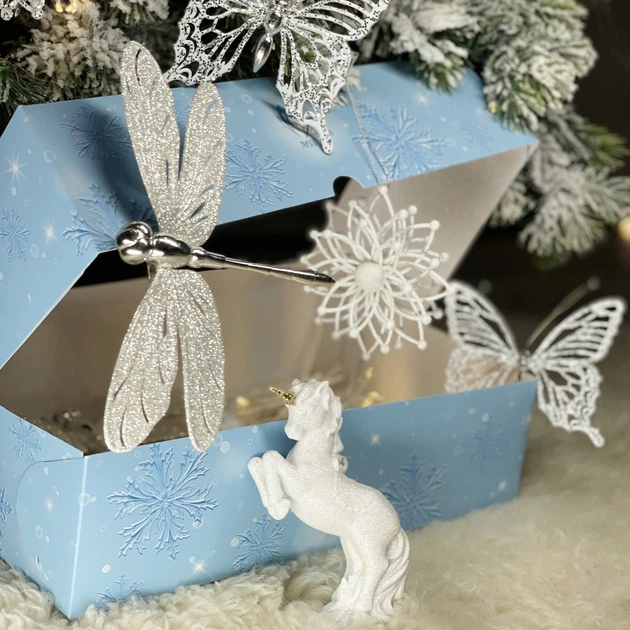 Набір ялинкових іграшок Christmas box-8 MIS LT 30x20x6 cm - Фото 2 Набір ялинкових іграшок Christmas box-8 MIS LT 30x20x6 cm - зображення 2