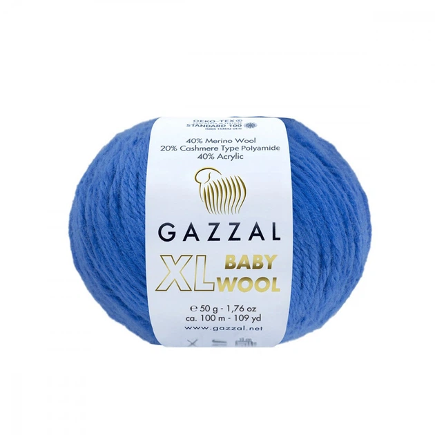 Пряжа Gazzal Baby Wool XL 830 Синий - Фото 1 Пряжа Gazzal Baby Wool XL 830 Синий - изображение 1