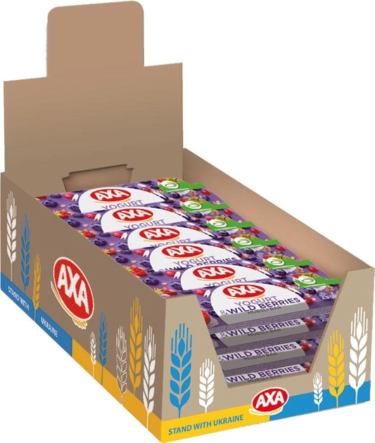 Акция на Упаковка зернових батончиків AXA зі смаком йогурту та лісових ягід 25 г x 24 шт. от Rozetka