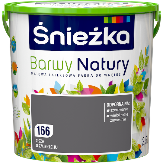 Краска интерьерная латексная Sniezka Barwy Natury 166 тишина сумерек 2,5 л - Фото 1 Краска интерьерная латексная Sniezka Barwy Natury 166 тишина сумерек 2,5 л - изображение 1