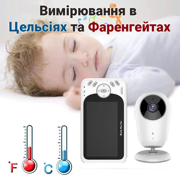 Беспроводная видеоняня с двусторонней аудиосвязью Baby Monitor VB608, с датчиком температуры - изображение 7