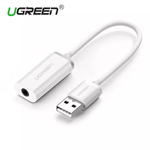 Внешняя звуковая карта Ugreen WUS206 2в1 USB Audio Adapter TRRS USB 2.0 белая (7165) - изображение 8