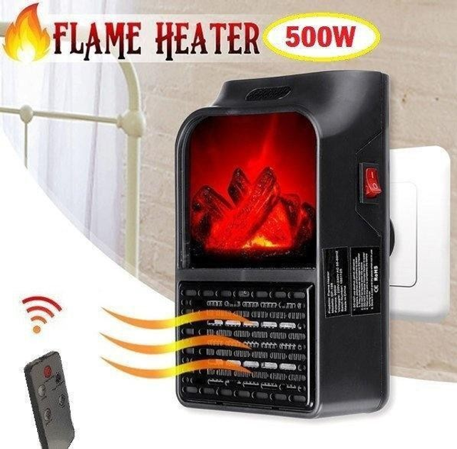 Переносной обогреватель камин с пультом Flame Heater 500 Вт ...