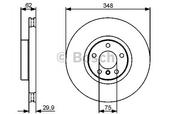 BOSCH диск гальмівний передн. BMW X5 E70 (34862) Bosch (0986479436) - зображення 6