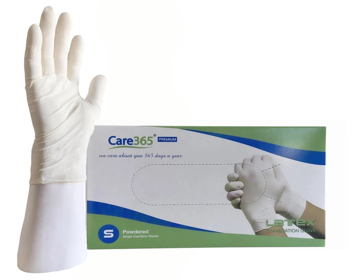 Перчатки латексные Care 365 Premium медицинские смотровые S 100 шт/упаковка - изображение 1