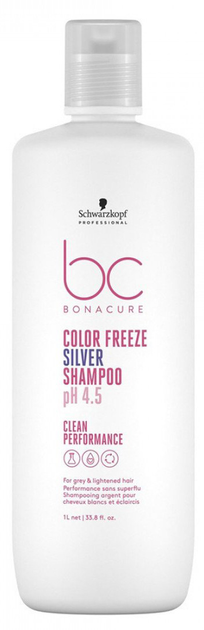 Акція на Шампунь Schwarzkopf Professional BC Bonacur Color Freeze Silver для нейтралізації небажаної жовтизни волосся 1000 мл від Rozetka