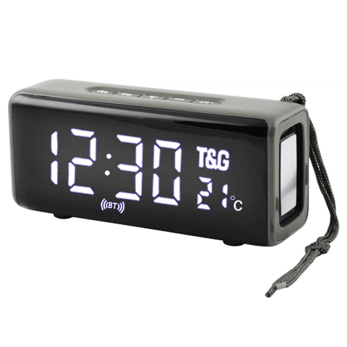 Портативная Bluetooth колонка-часы TG-174 с термометром (радио, флешка ...
