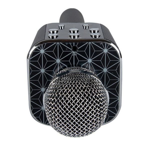 Беспроводной Bluetooth детский микрофон для караоке блютуз колонка Wster WS-1688 микрофон для пения, Черный - изображение 2