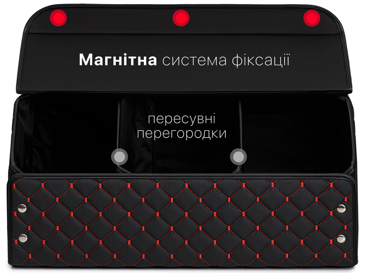 Автомобильный органайзер (саквояж) в багажник Mazda/Мазда красно-черный размер L с премиум экокожи 0076L - изображение 2