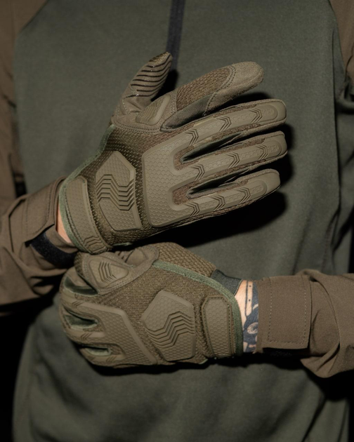 Тактические перчатки с пальцами BEZET Protective XL хаки - изображение 1