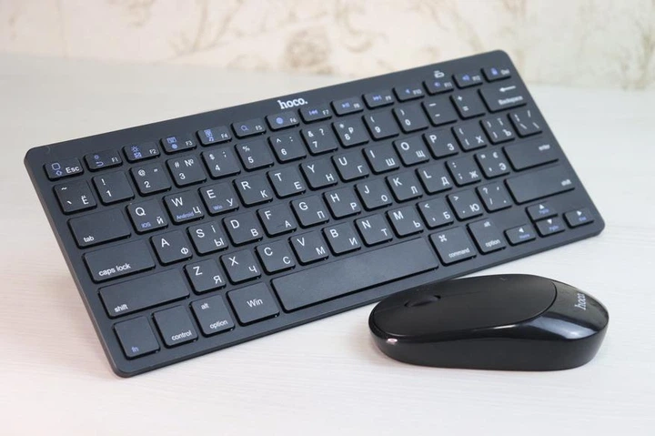 Бездротова Bluetooth клавіатура + миша HOCO DI05 Black - зображення 4