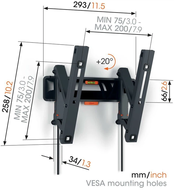 Настенное крепление для телевизора Vogels TVM 3213 Black (3832130) - Фото 2 Настенное крепление для телевизора Vogels TVM 3213 Black (3832130) - изображение 2