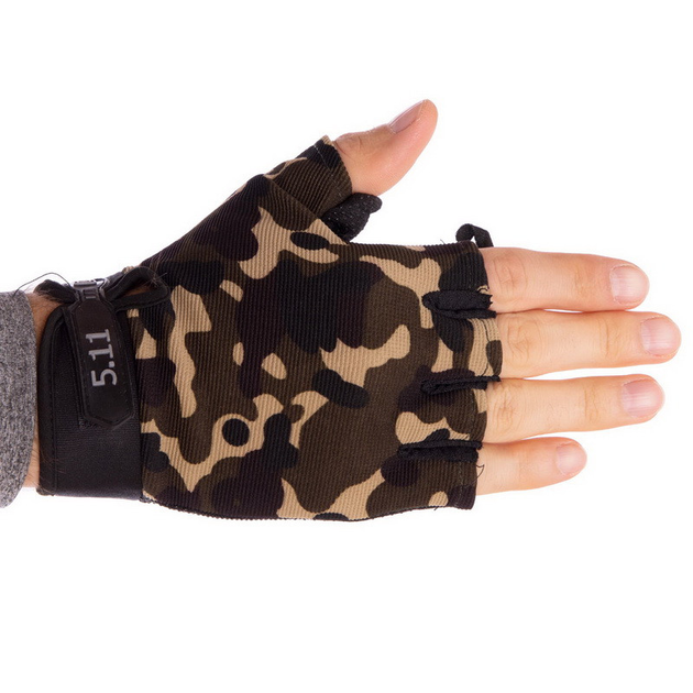 Перчатки тактические с открытыми пальцами Zelart 4379 размер M Camouflage - изображение 2