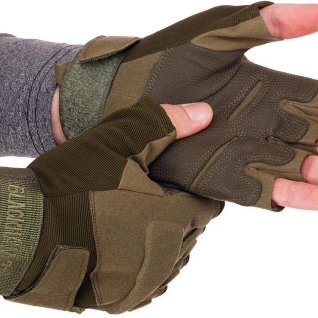 Тактичні рукавички з відкритими пальцями Zelart Blackhawk 4380 розмір M Olive - зображення 2