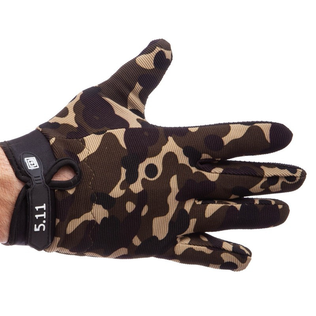 Рукавички тактичні із закритими пальцями Zelart 0527 розмір L Camouflage - зображення 2