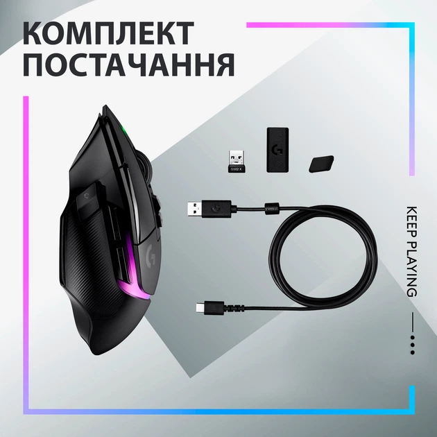 Миша Logitech G502 X Plus Wireless Black (910-006162) – фото