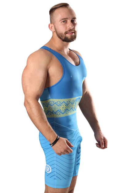 Трико для боротьби Berserk Sport Wrestler UKR approved UWW Синій 2XL - изображение 3