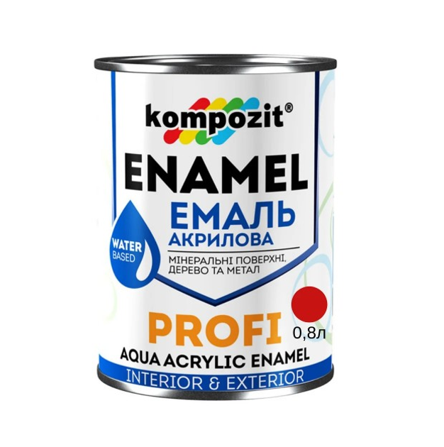 Акрилова емаль Kompozit Profi 0.8 л (Червоний) - зображення 1