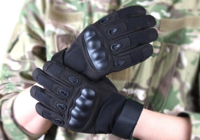 Перчатки тактические черные, с мягкой защитой суставов, розмер XL - изображение 2