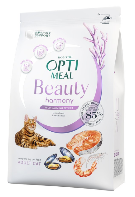 Сухой корм для кошек Optimeal Beauty Harmony мягкий успокаивающий ...