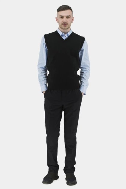 Чоловічий однотонний класичний жилет без рукавів для всіх сезонів Buke (чорний, M), 40168, 27079 - Фото 4 Чоловічий однотонний класичний жилет без рукавів для всіх сезонів Buke (чорний, M), 40168, 27079 - изображение 4