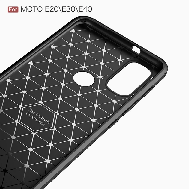 Чехол Carbon для Motorola Moto E20 / E40 бампер противоударный Black - Фото 3 Чехол Carbon для Motorola Moto E20 / E40 бампер противоударный Black - изображение 3