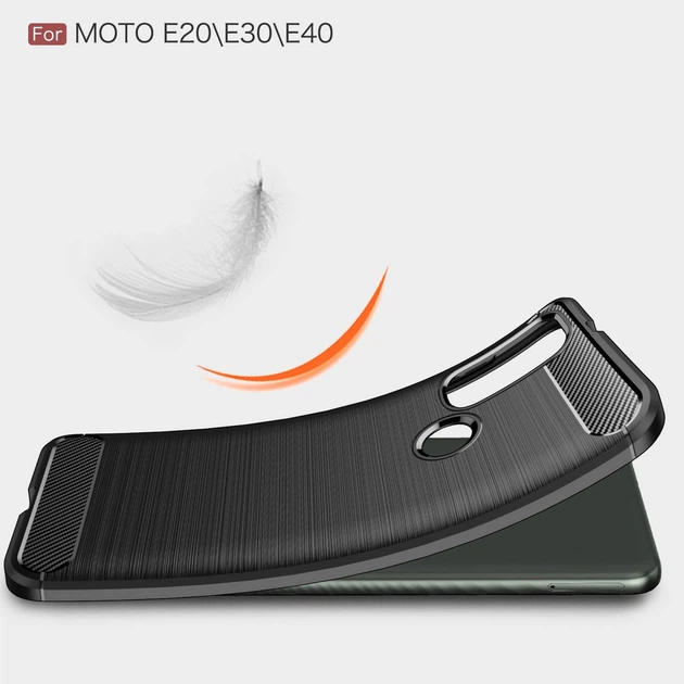 Чехол Carbon для Motorola Moto E20 / E40 бампер противоударный Black - Фото 4 Чехол Carbon для Motorola Moto E20 / E40 бампер противоударный Black - изображение 4