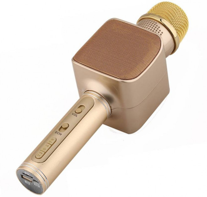 Беспроводной Bluetooth микрофон для караоке DM YS-68 + колонка 2 в 1 Золотой - изображение 3