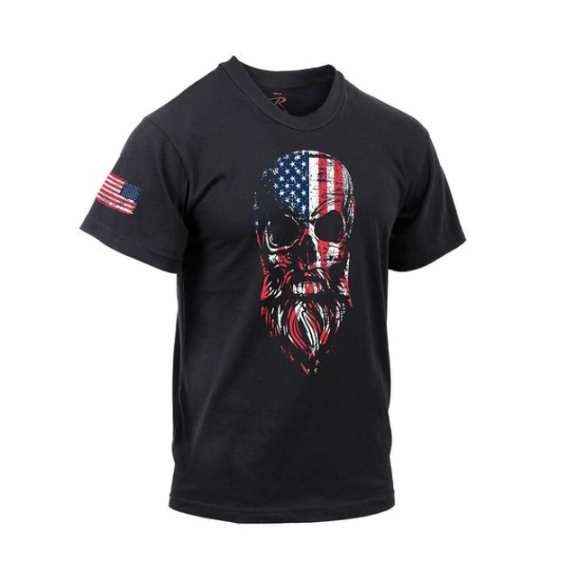 Футболка Rothco US Flag Bearded Skull T-Shirt Чорний XL 2000000086385 - зображення 2