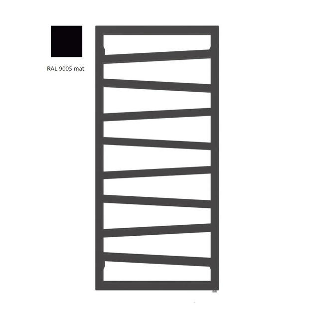 Полотенцесушитель электрический Terma ZigZag 50 х 1070h см Ral 9005 mat (чёрный матовый), подключение правое (WLZIG107050K9M5E8TS1D) - изображение 5
