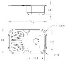 Кухонна мийка Fabiano BR 74x48 матова 304 8213.401.1013 - зображення 2