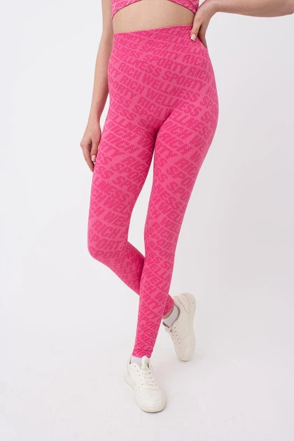 Спортивные леггинсы женские в рубчик Giulia LEGGINGS RIB WELLNESS L/XL Pink-bubblegum, леггинсы из микрофибры - изображение 5