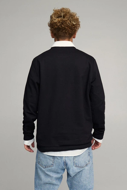 Світшот чоловічий OVERSIZE /no flis/ M Чорний (BSMB30032) - Фото 3 Світшот чоловічий OVERSIZE /no flis/ M Чорний (BSMB30032) - зображення 3