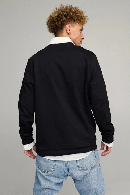 Світшот чоловічий OVERSIZE /no flis/ S Чорний (BSMB30013) - зображення 3